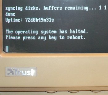 My FreeBSD server halted after 72 days.
