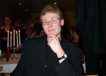 Me in my black suit at the university party on Aalborg University Esbjerg.