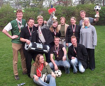Team "Fæ"nomenerne after winning the IDA-cup 2004 in soccer.