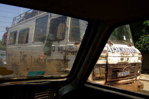 On our way from the hotel to the centre by taxi we encountered this amazing vehicle. I have seen many destroyed vehicles in my life, but this one qualifies as being one of the worst!